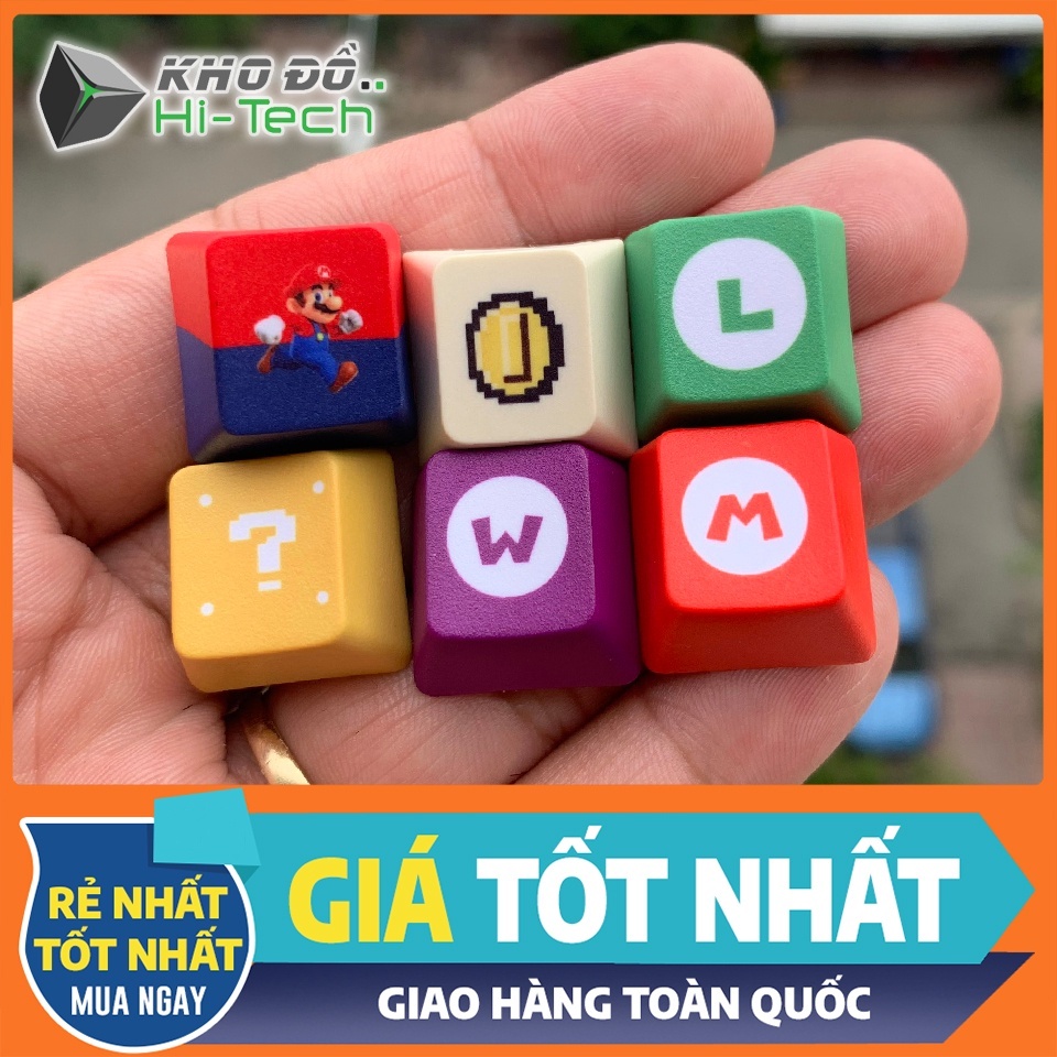 Nút keycap Mario lẻ cho bàn phím cơ | OEM Profile | Keycap Super Mario PBT dye-sub dày dặn