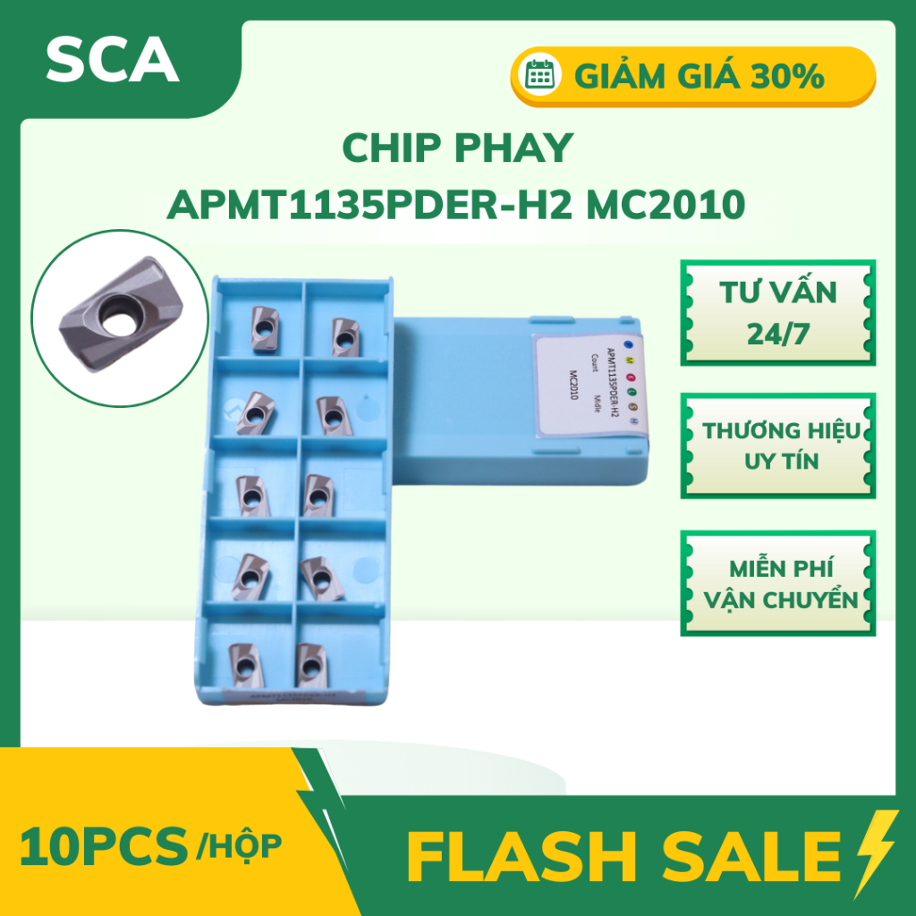 Chip phay APMT1135PDER-H2 MC2010, mảnh dao phay APMT1135PDER-H2 MC2010