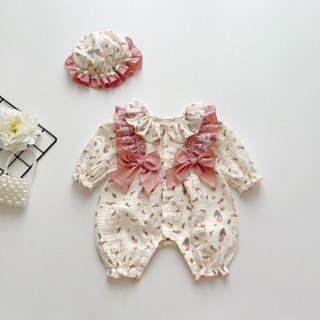 Bodysuit cho bé gái sơ sinh kèm mũ và vớ chất liệu xô musslin mềm mại, Set body cho bé gái thiết kế xinh xắn, đầy tháng