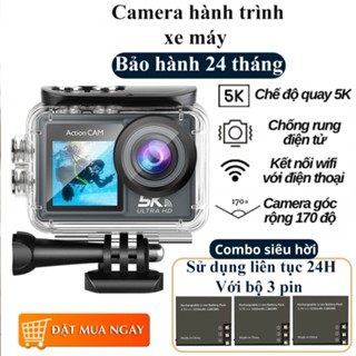 Camera hành trình 5k, Cam hành trình chống rung, Chống nước, Camera đi phượt gắn trên xe máy, Ô tô, Mũ bảo hiểm