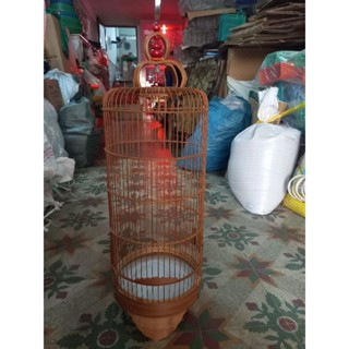 lồng tre nhỏ nuôi chim hút mật, ốc mít, vành khuyên, sâu, v.v...