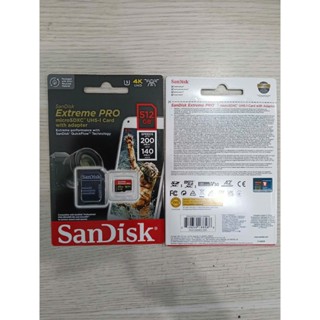 Thẻ nhớ MicroSDXC SanDisk Extreme Pro V30 U3 4K A2 512GB đọc 200MB/s ghi 140MB/s cho flycam, máy quay camera, điện thoại