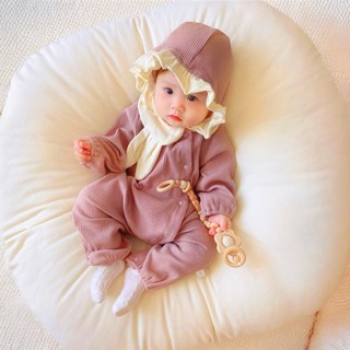   Tặng mũ  Bodysuit cho bé Body dài tay bé gái áo liền quần trẻ sơ sinh CỔ SEN TAI THỎ SLT121 