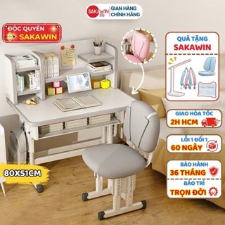 Bộ bàn học trẻ em Sakawin K30 Chân kép chắc chắn Nâng hạ chiều cao Cho bé ngồi học