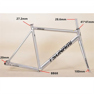 Khung xe đạp Fixed Gear Tsunami SNM100 chính hãng kèm chén cổ, khoá cốt yên, càng