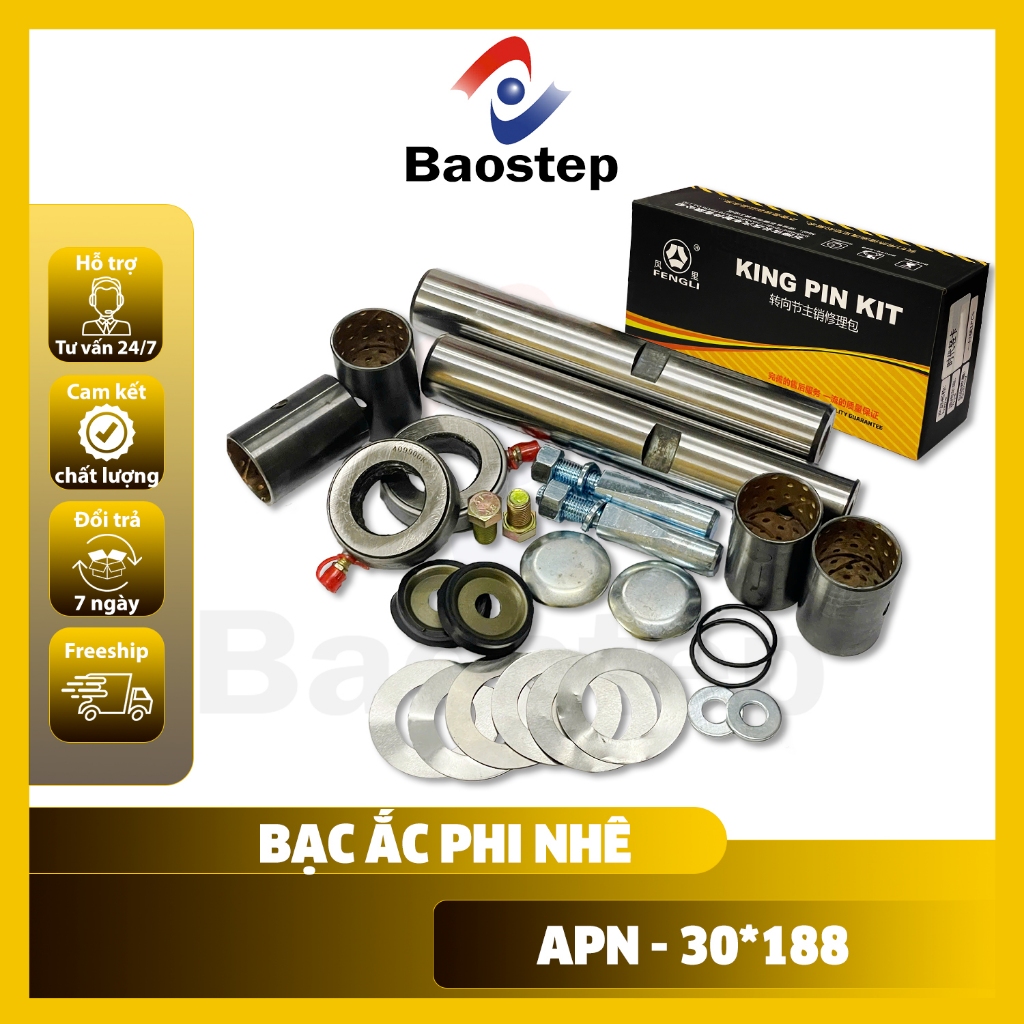 Bộ ắc phi dê thân Pi 30*188mm, lưng bạc F34, Bộ ắc phi nhê (trục đứng)