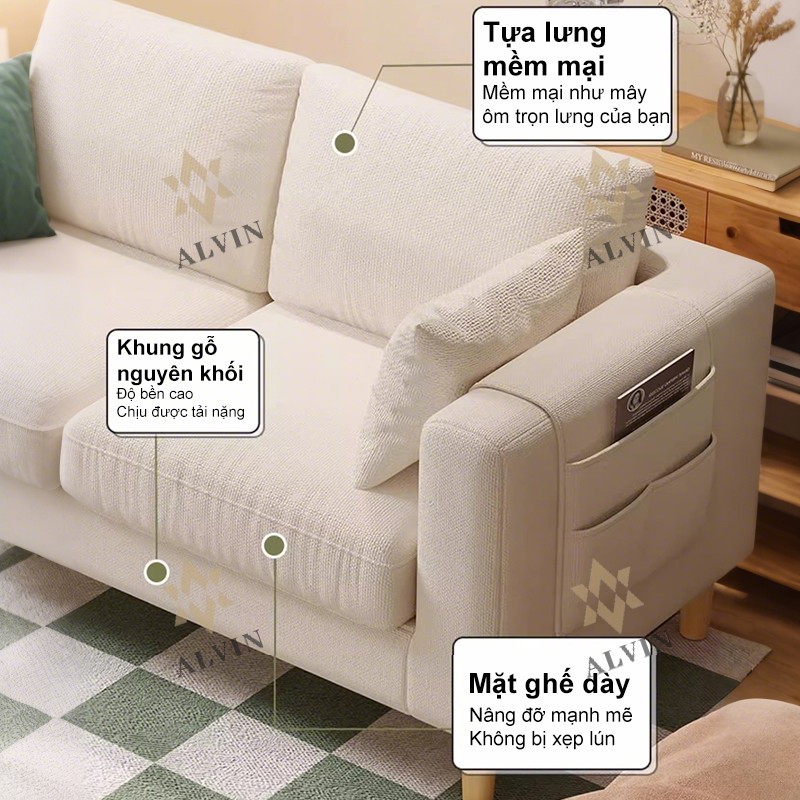 ALVIN sofa bed 1m7 Ghế sofa gỗ- sofa đơn sofa đậu hũ ghế sopha phòng khách,bộ sofa mini Thiết kế đẹp | BigBuy360 - bigbuy360.vn