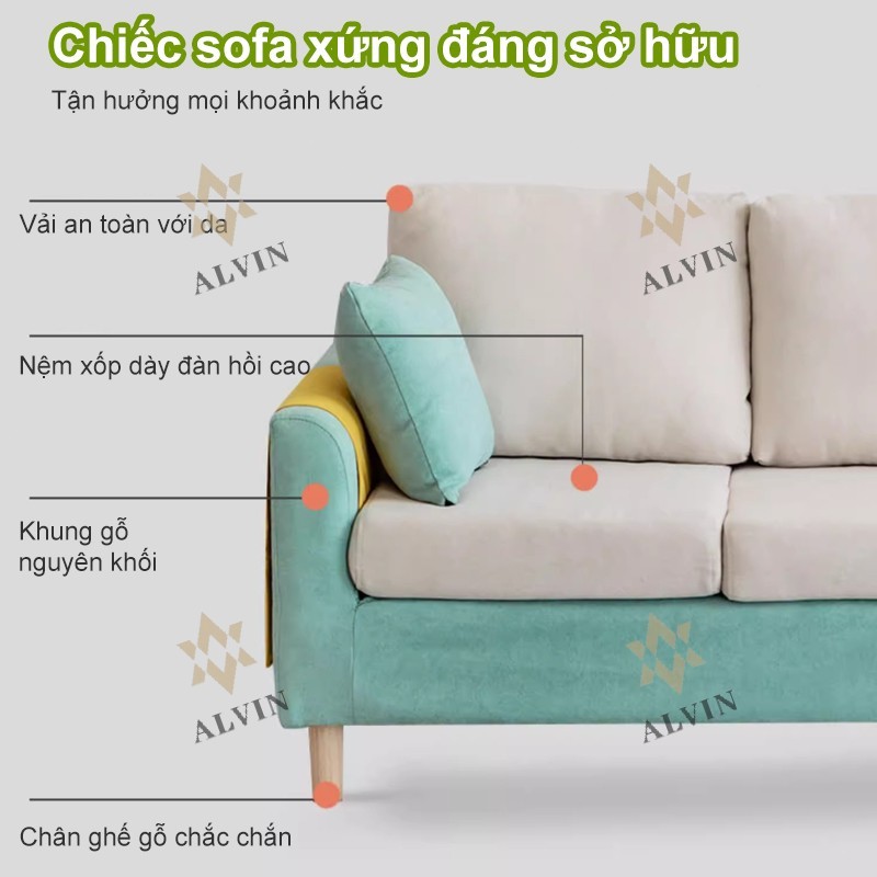 ALVIN sofa bed 1m7 Ghế sofa gỗ- sofa đơn sofa đậu hũ ghế sopha phòng khách,bộ sofa mini Thiết kế đẹp | BigBuy360 - bigbuy360.vn