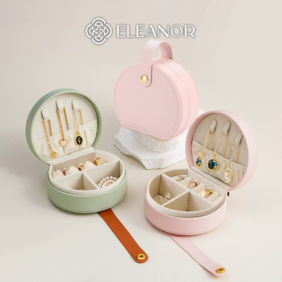 Hộp đựng trang sức da cao cấp Eleanor Accessories nhiều ngăn nút bấm phụ kiện trang sức 8619