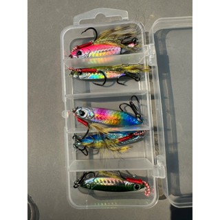  Combo Hộp 5 Cá Sắt 3D Mồi Câu Cá 3D Lông Kim Tuyến Siêu Nhạy 