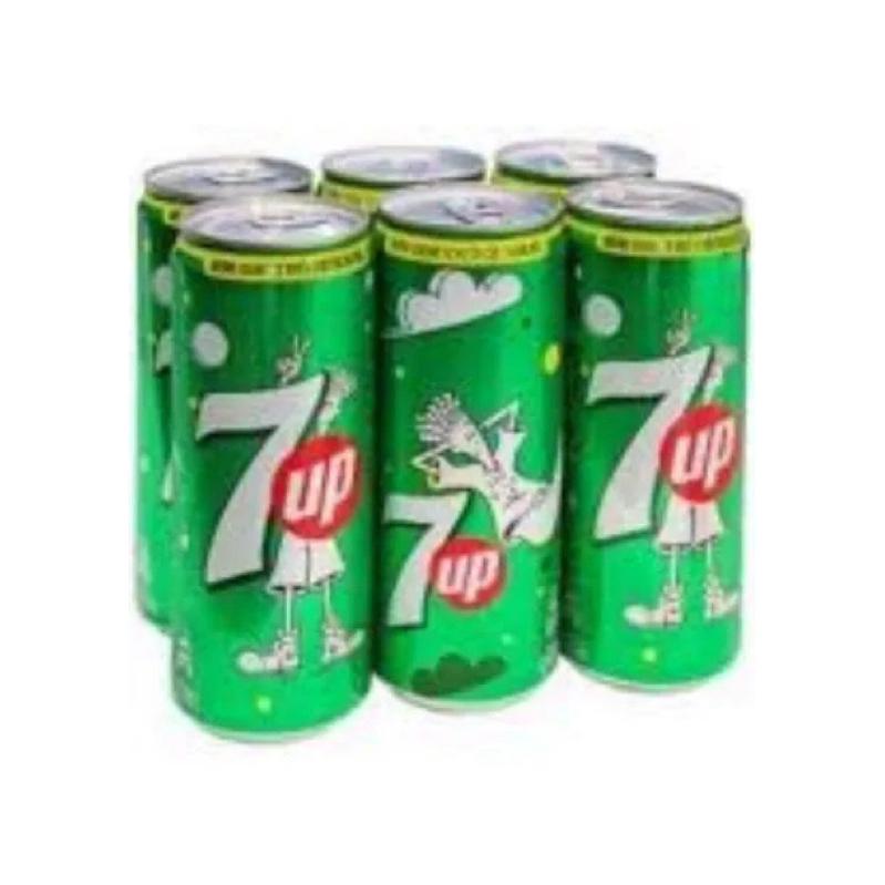 Lốc nước  7up lon 320mlx6 lon.