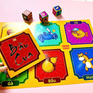  Bộ bầu cua tôm cá  lô tô Trò chơi dịp lễ Tết vui nhộn bằng giấy 