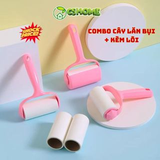  Combo cây lăn bụi quần áo kèm lõi lăn thảm sofa CSHome dính bụi bẩn lông chó mèo tóc đa năng dùng nhiều lần tiện lợi 