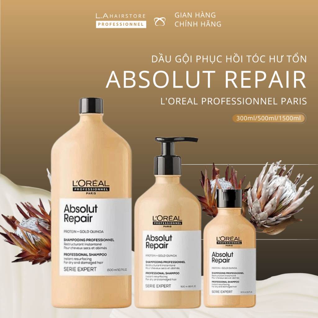  Dầu gội phục hồi tóc hư tổn mềm mượt LOREAL PROFESSIONNEL 300ML 500ML 1500ML 