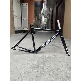 Khung xe đạp Fixed Gear Tsunami SNM100 chính hãng kèm chén cổ, khoá cốt yên, càng