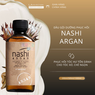Dầu gội dưỡng phục hồi tóc  hư tổn dành cho khô, xơ chẻ ngọn Nashi Argan 200ml/500ml/1000ml
