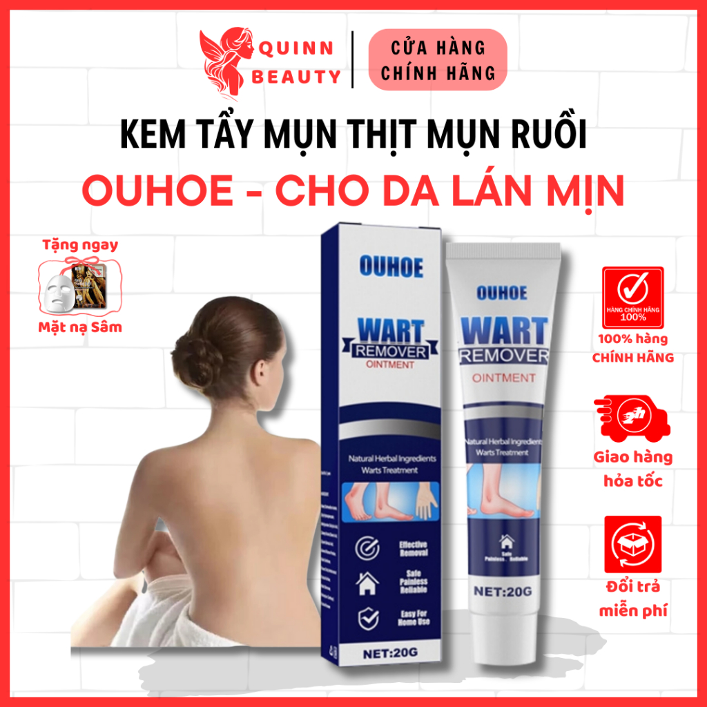Kem tẩy mụn thịt OUHOE - Không còn nổi lo mụn thịt mụn nốt ruồi với kem tẩy mụn OUHOE, đánh bay các loại mụn - QUINN BEA
