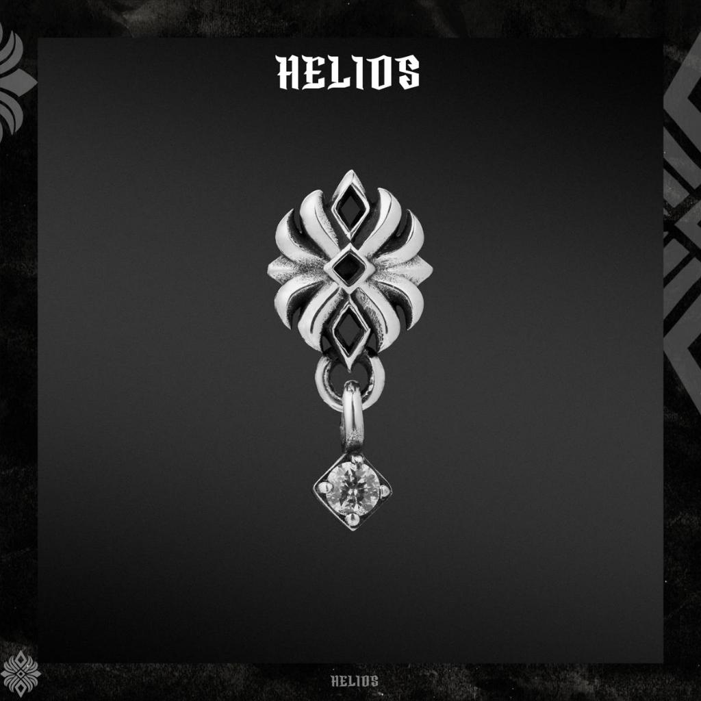 Khuyên Tai Bạc S925 Khanka Lotus Earring Helios Black Silver Original