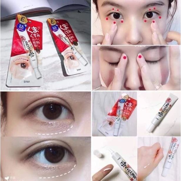 Kem tan bọng mắt sana nameraka eye cream Nhật bản xóa tan bọng mắt giảm quầng thâm chống nhăn ngăn chảy xệ da vùng mắt