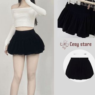 Chân váy nhung Cesy, chân váy cạp cao dáng bí xoè bồng chất liệu tuyết nhung 368