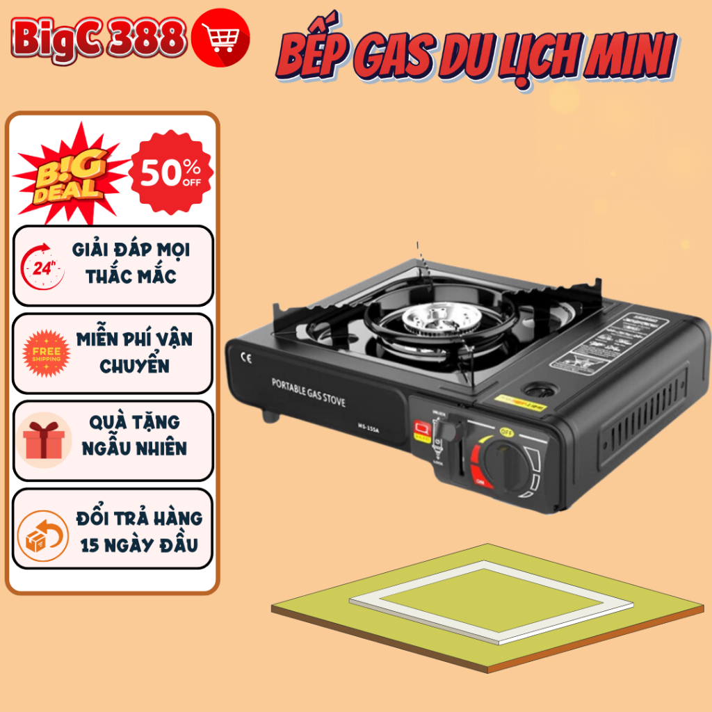 Bếp Du Lịch Thép Không Gỉ Bếp Ga Mini Bếp Gas Chống Cháy Nổ  Chống gió Tiện Lợi Cho Mọi Nhà