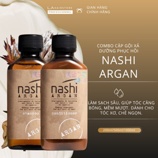 Combo cặp gội xả dưỡng phục hồi tóc hư tổn Nashi Argan shampoo and Condition 200ml/500ml/1000ml