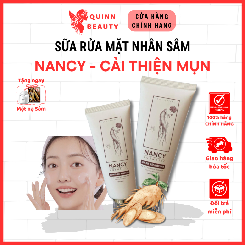Sữa rửa mặt nhân sâm Nancy - Sữa rửa mặt Nancy chiết suất nhân sâm, giúp da mặt sạch bã nhờn, sạch mụn, sáng bóng da mặt