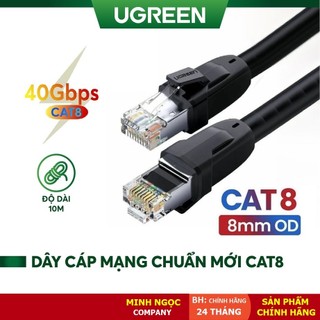 Dây cáp mạng RJ45 chuẩn mới Cat8 tốc độ 2000MHZ và 25Gbps chính hãng Ugreen NW121 cao cấp dài từ 1-10m