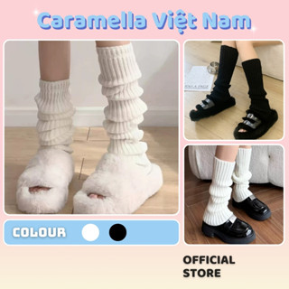 [HÀNG LOẠI 1] Tất Vớ Ống Chân Len Caramella Dệt Kim Cao Cấp Dày Dặn Tất Cao Cổ Giữ Ấm Chân Phong Cách Hàn Quốc H034