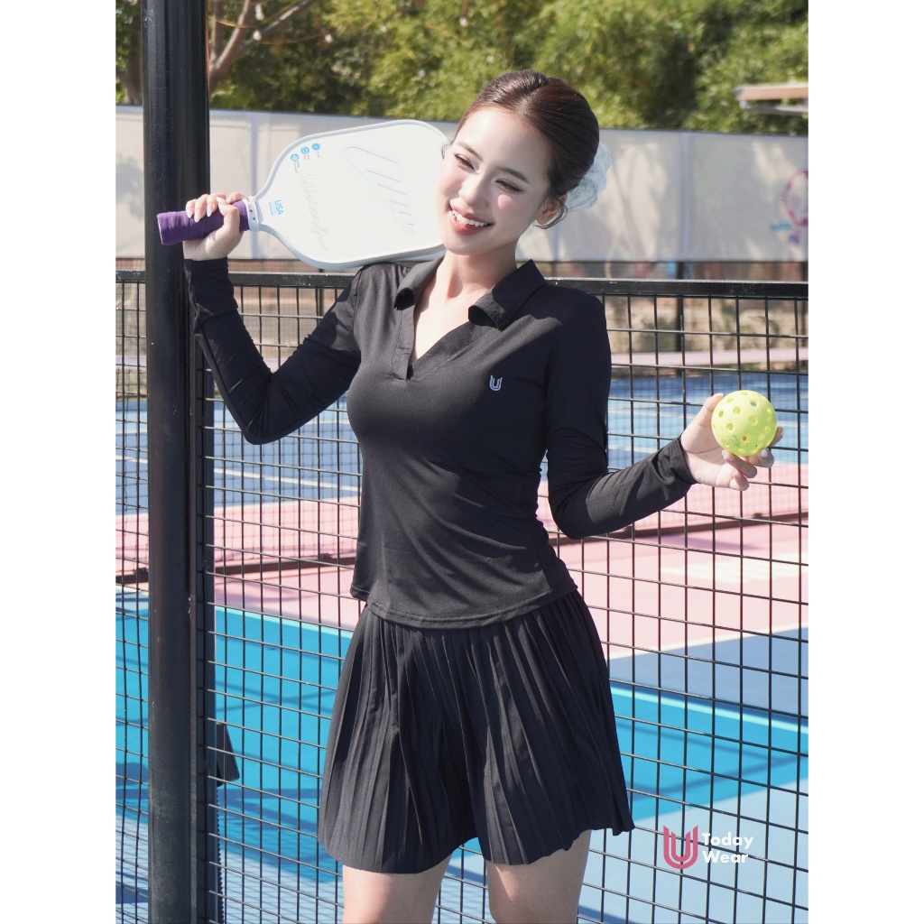 [XẢ HÀNG GIÁ SỐC] Áo thun dài tay thể thao nữ Kylie Top Today U Wear cổ chữ V tôn dáng tập gym yoga cầu lông pickleball | BigBuy360 - bigbuy360.vn
