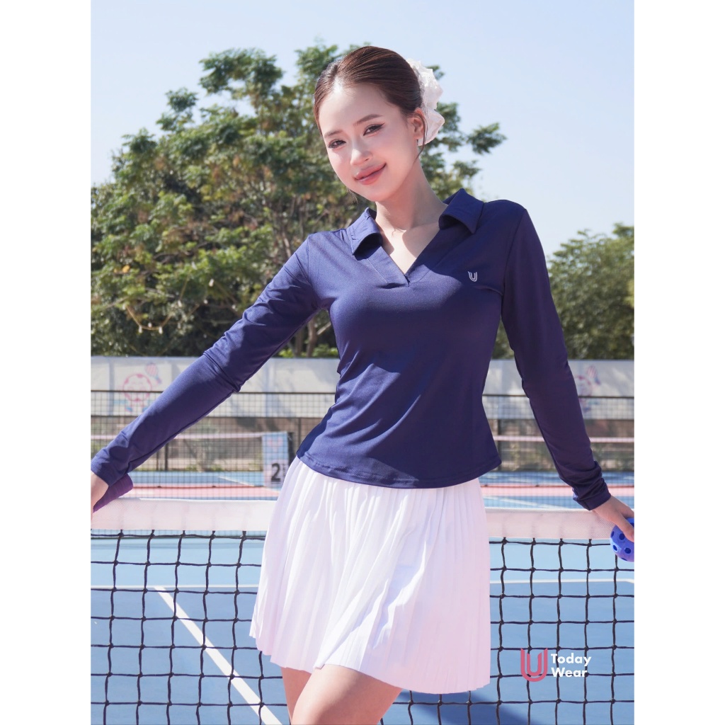 [XẢ HÀNG GIÁ SỐC] Áo thun dài tay thể thao nữ Kylie Top Today U Wear cổ chữ V tôn dáng tập gym yoga cầu lông pickleball | BigBuy360 - bigbuy360.vn