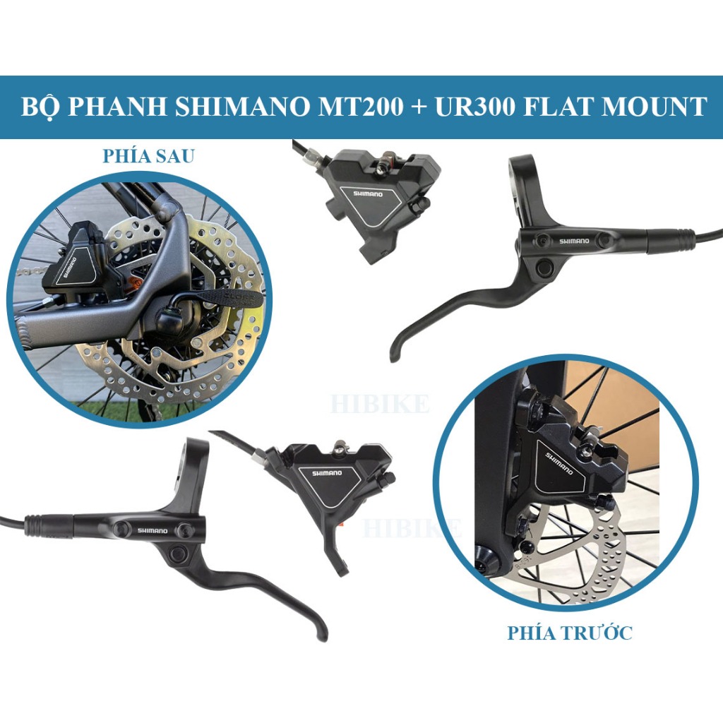 Bộ Phanh Dầu Xe Đạp Shimano MT200 + UR300 FM Bộ Tay Thắng Dầu Shimano