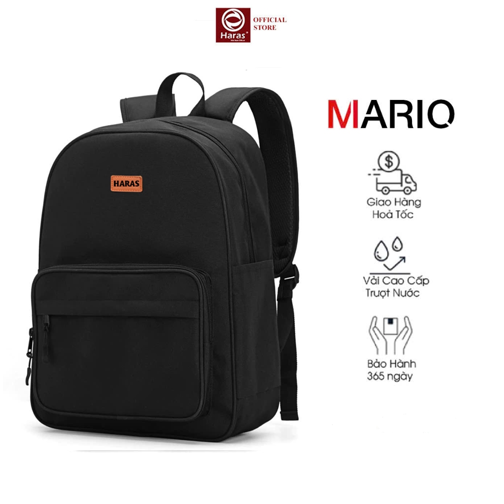 Balo Nam Nữ Thương Hiệu HARAS Kiểu Dáng Basic Đi Học Đi Chơi HR365