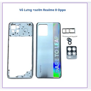 Vỏ lưng + viền oppo realme 8,Realme 8 pro ,kèm khay sim,kính camera,phím sườn