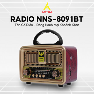 Đài Radio NNS 8091BT Thiết Kế Cổ Điển, Nghe Nhạc Thẻ Nhớ, USB, Kết Nối Bluetooth, Sóng AM/FM/SW