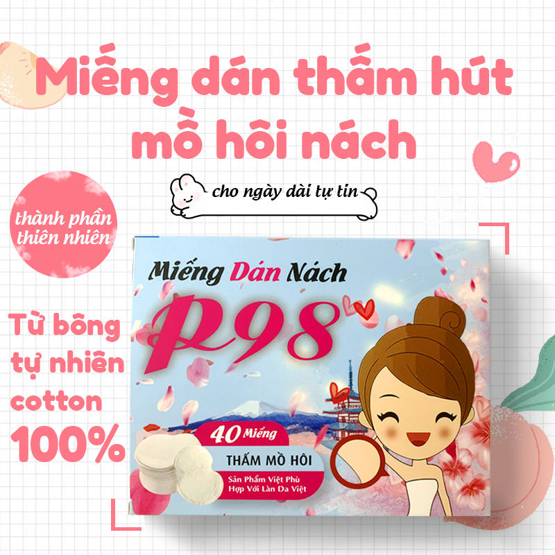[HỎA TỐC HN] Combo 120 Miếng Dán Thấm Mồ Hôi Nách P98- Dính Chắc Chắn Ngăn Ố Vàng  Loại Bỏ Mùi Hôi