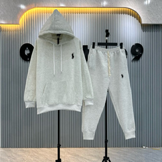  Bộ quần áo nỉ Logo Ngựa Thêu mũ hai lớp chất liệu nỉ bông Fom chuẩn Hottrend Nam Nữ 