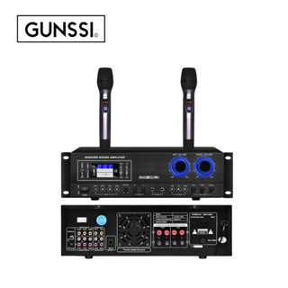 Đẩy liền vang Gunssi K-200A, K300A kèm micro, amply hát karaoke chuyên nghiệp, DSP chống hú, bảo hành 12 tháng