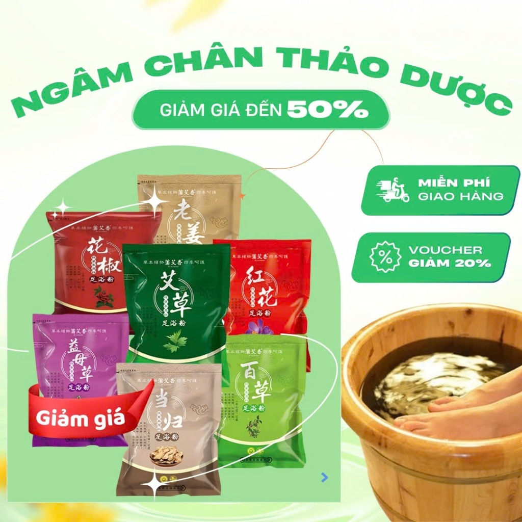 (Xả Kho) Ngâm Chân Thảo Dược - Thải Độc Giảm Đau Nhức - Tê Chân - Giảm  Hôi Chân Đủ Vị