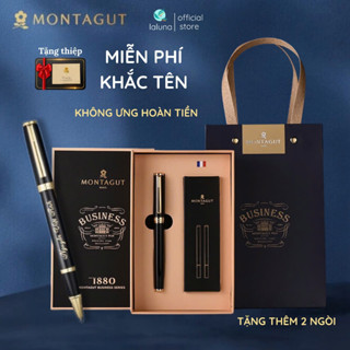 Quà Tặng Bút ký KHẮC TÊN Miễn Phí cao cấp MONTAGUT có tặng Túi và  Hộp THIỆP thầy cô giáo, sếp B197