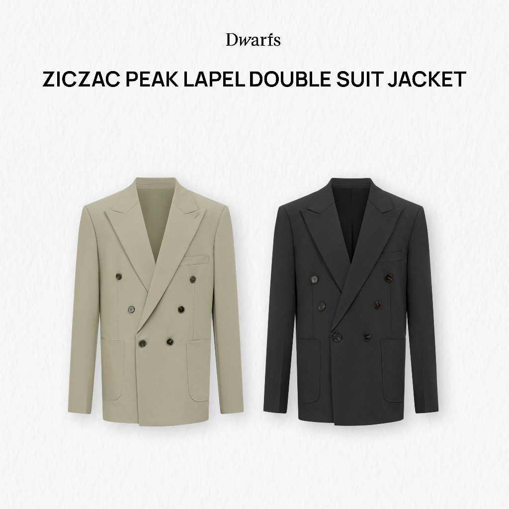 Áo suit cổ vẻ nhọn 6 cúc DWARFS Ziczac Peak Lapel Double Suit Jacket
