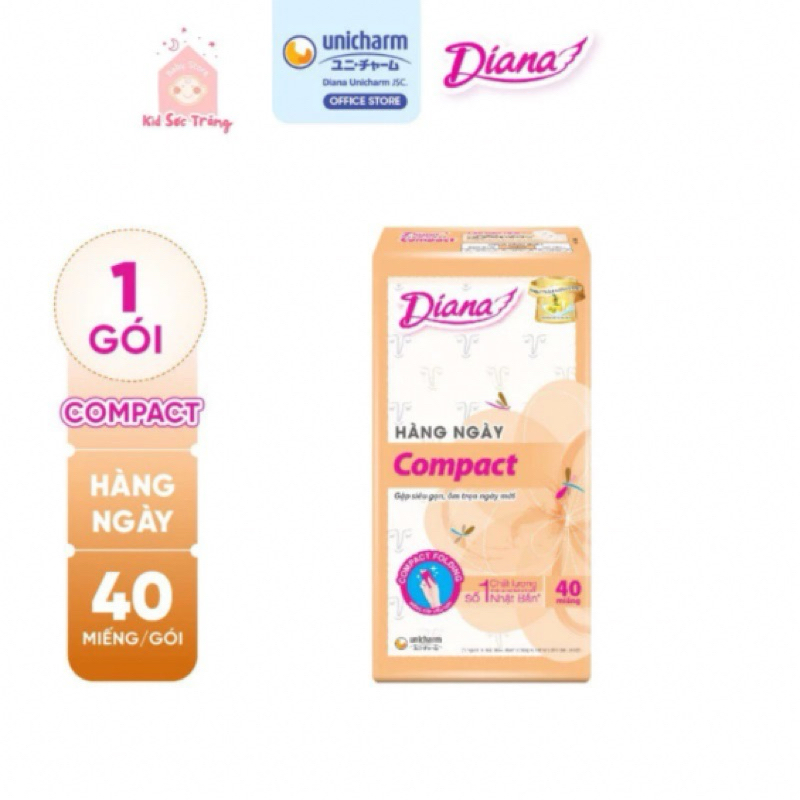 Băng vệ sinh Diana Hàng ngày Sensi Compact gói 40 miếng