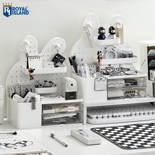 Tủ Đựng Đồ Để Bàn Cao Cấp Kèm Giá Treo Đồ Tiện Lợi - Hộp Đựng Đồ Mỹ Phẩm Mini Decor Bàn Học, Bàn Làm Việc Có Ngăn Kéo