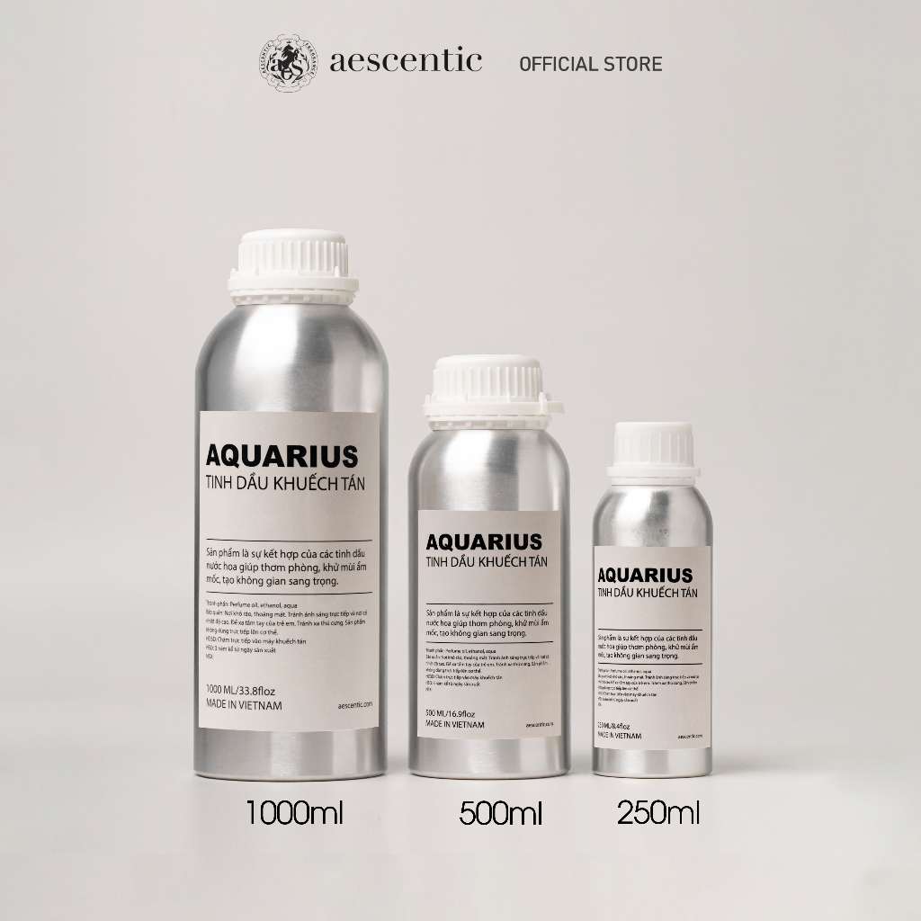 Tinh Dầu Thơm Phòng AQUARIUS - Aescentic VN, Nhiều Hương - Size 250ml/ 500ml/ 1000ml