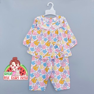 Bộ hè bé gái bộ tole lanh tiểu thư dài tay bé gái 8-38kg shop mẹ dưa hấu