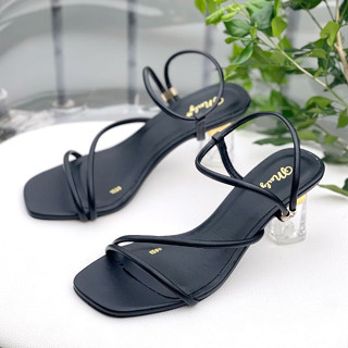 Giày Sandal Cao Gót Quai Mảnh Gót Trong Merly 1598, Giày Cao Gót 7cm, Giày Gót Trong Suốt, Giày Xăng Đan Dây