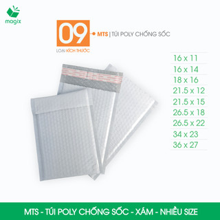  MTS - Combo 25 túi đóng hàng poly chống sốc Xám - Nhiều size - Túi gói hàng túi chống sốc túi xốp 