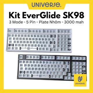 Kit Bàn Phím Cơ EverGlide Sk98 | 3 Mode, Led RGB, Hotswap 5pin | Plate Nhôm