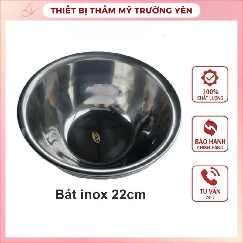Bát inox rửa mặt dùng trong spa, size 22cm
