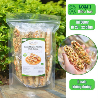  1 kg {2 gói 500g} Bánh Thuyền Mix hạt Dinh Dưỡng Tuệ Tâm loại 1 siêu hạt không đường ăn vặt giòn ngon 